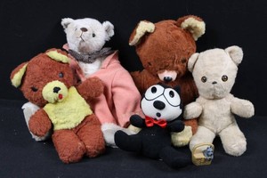 Mixed Plush Teddy Bear & Character Figure Group (Lot of 6)