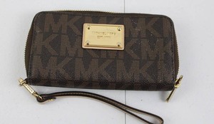 Michael Kors Signature Logo Zip Wristlet Wallet