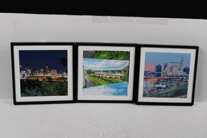 Framed Cityscape Photographic Prints - 3-Piece Set 9 x 9