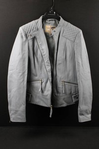 Vintage Wilsons Leather Motorcycle Jacket - Gray, Size XL