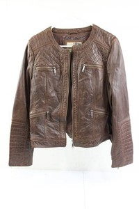 Vintage USA Brown Leather Moto Jacket Size XL