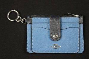 Coach Blue & Black Leather Card Holder Coin Pouch