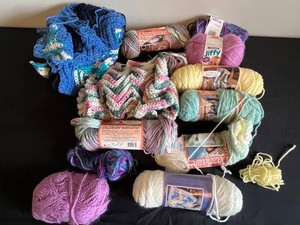 Yarn & Crochet Craft Supplies - Caron Dazzleaire Mixed Lot