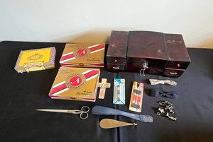 Estate Jewelry Box & Vintage Accessories Mixed Lot