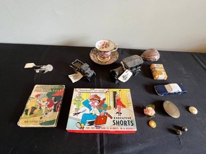 Vintage Collectibles Mixed Lot - 1920 Book, Dept 56 Ford Car, Glass Swan, Royal Albert CupSaucer & More