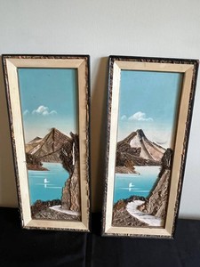 3D Landscape Wall Art - Vintage Japanese Scenic Panels Pair