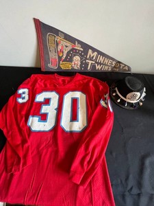 Vintage Baseball Memorabilia - Minnesota Twins 1965 Pennant, Jersey & Hat Mixed Lot