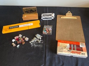 Office & Craft Supplies Mixed Lot - Dietzgen Slide Rule & Dot Snappers