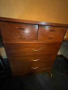 Dresser - Mid-Century Style 5-Drawer Wood Chest 34in W