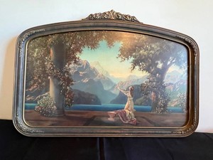 Framed Landscape Artwork - Ornate Mountain Lake Scene