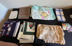 Quilting and Sewing Fabric Mixed Lot - Patchwork, Lace & Craft Supplies