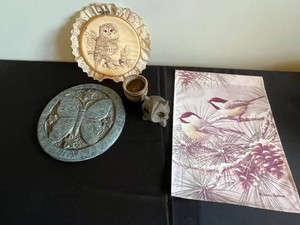 Decorative Wall Art & Figurines Mixed Lot - 5-Piece Estate Group