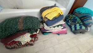 Crocheted Blankets & Afghans Mixed Lot