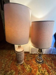 Table Lamps - Ceramic & Brass Pair