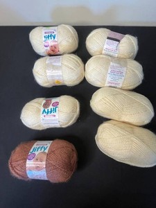 Yarn - Lion Brand Jiffy & Mohair Look (Lot of 8)