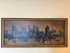 VTG Framed Cityscape Artwork - Ozz Franca Metropolitan Daybreak