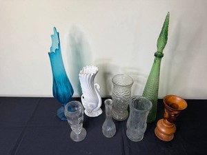 VTG Decorative Vases & Decanter Collection - Mixed Lot