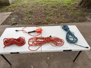 Extension Cords & Trouble Light Mixed Lot - 4-Piece