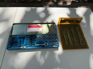 Tap and Die Set & Ratcheting Box Wrench Set - Montgomery Ward Mixed Lot