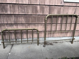 VTG Brass Bed Headboards - Decorative Metal Pair (Lot of 2)