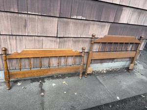 VTG Wooden Headboards - Vintage Spindle Pair