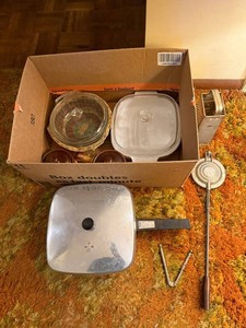 Vintage Kitchenware Mixed Lot - Presto Skillet, Glass Bakeware & Tools