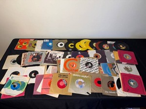 45 RPM Records - Vintage Mixed Record Collection, Capitol, Columbia & RCA