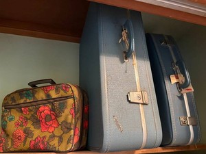 Vintage Luggage - Airplane by Neevel & Floral Suitcases, 3-Piece Mixed Lot