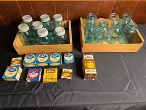 Vintage Mason Jars & Canning Supplies - Ball & Kerr Mixed Lot