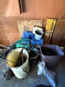 Garage & Workshop Equipment Mixed Lot - Ward Compressor, Crawford Ladder Stabilizer