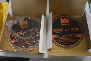WEN BL1032-2 10-Inch 32-Tooth and 60-Tooth Carbide-Tipped Professional Woodworking Saw Blade Set, Two Pack