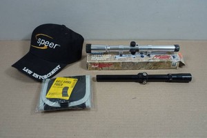 Speer Hat, Tasco Scope and Rifle Ammo Pouch