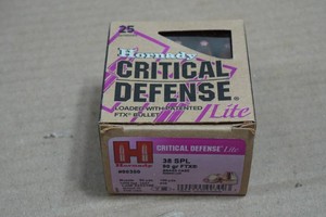 20 Hornady Critical Defense Lite .38 Spl 90 Gr FTX Ammo