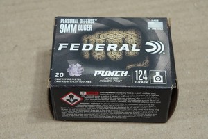 20 Federal Punch 9mm 124 GR JHP Ammo