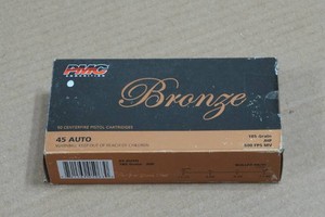 50 PMC Bronze .45 Auto 185 Gr JHP Ammo