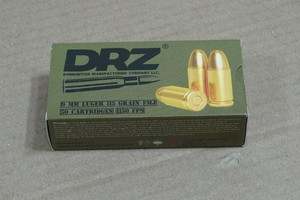 50 DRZ 9mm 115 Gr FMJ Ammo