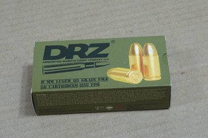 50 DRZ 9mm 115 Gr FMJ Ammo