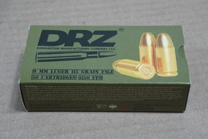 50 DRZ 9mm 115 Gr FMJ Ammo