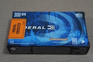 20 Federal Power-Shok .308 Win 180 Gr JSP Ammo