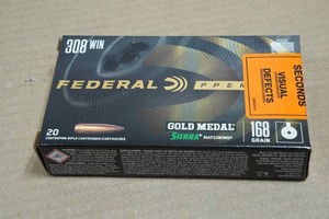 20 Federal Premium .308 Win 168 Gr Gold Medal Sierra Matchking Ammo