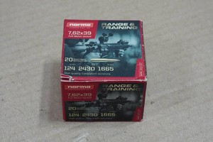 20 Norma 7.62 x 39mm 124 Gr FMJ Ammo
