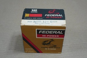 25 Federal Hi-Power 12 Ga 2-34 6 Shot Shotshells