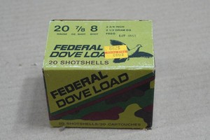 20 Federal Dove Load 20 Ga 2-34 8 Shot Shotshells