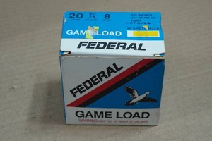 25 Federal Game Load 20 Ga 2-34 8 Shot Shotshells