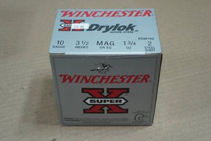 25 Winchester Super-X Drylok 10 Ga 3-12 Magnum Steel 2 Shot Shotshells