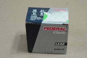 25 Federal Classic 16 Ga 2-34 Lead 6 Shot Shotshells