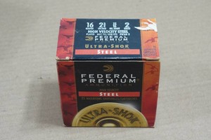 25 Federal Ultra-Shok 16 Ga 2-34 Steel 2 Shot Shotshells