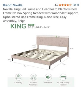 Novilla King Bed Frame & Headboard
