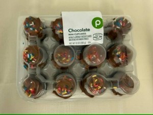 UP. 4x 12ct Frozen Mini Chocolate Cup Cakes-Peanut Free