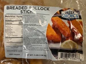 F. 3lbs Breaded Pollock Sticks